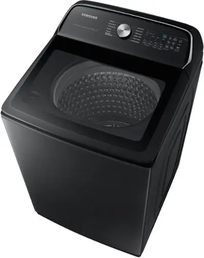 Samsung - 5.5 Cu. Ft. High-Efficiency Smart Top Load Washer with Super Speed Wash - Brushed Black