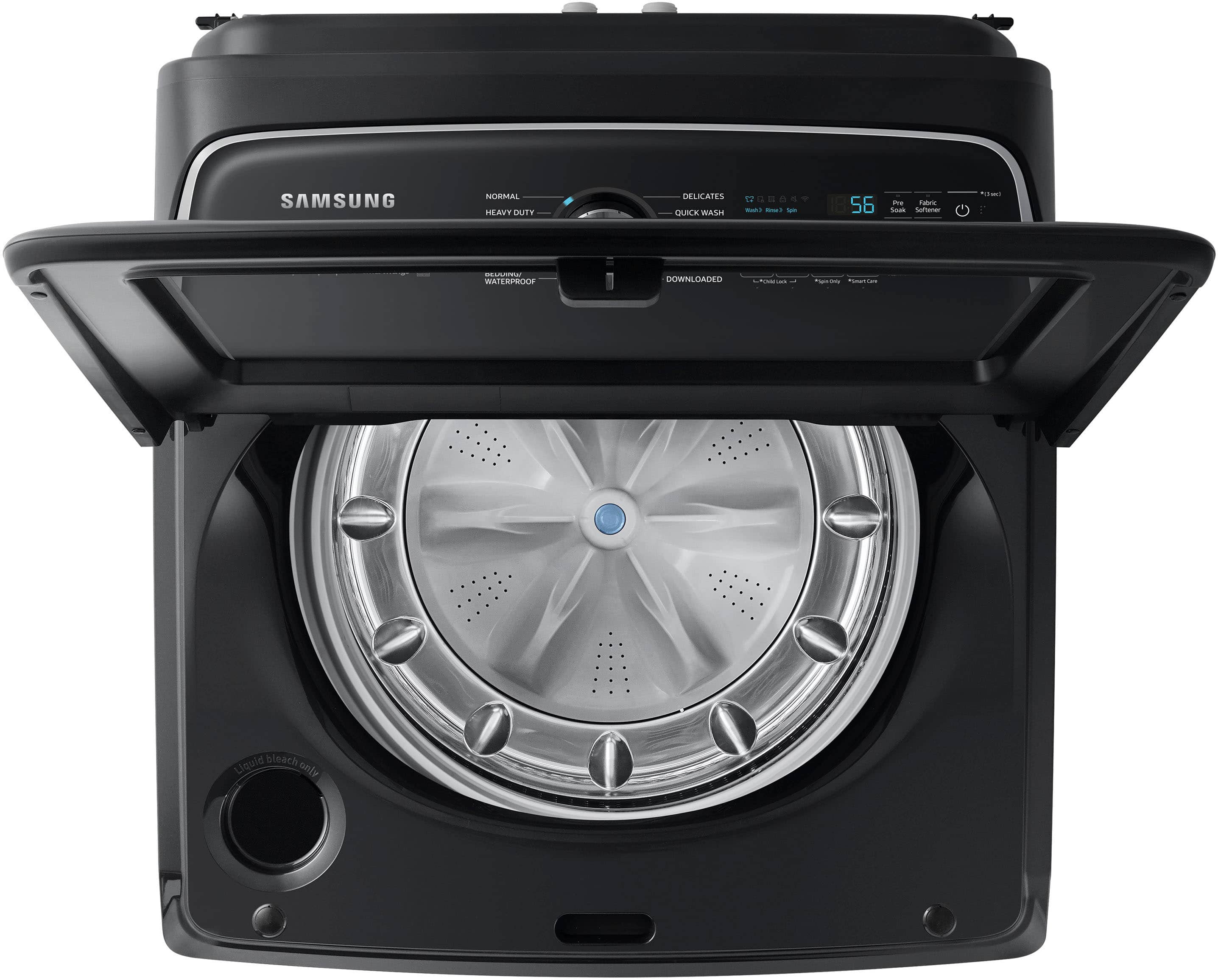 Alt View 13. Samsung - 5.5 Cu. Ft. High-Efficiency Smart Top Load Washer with Super Speed Wash - Brushed Black.