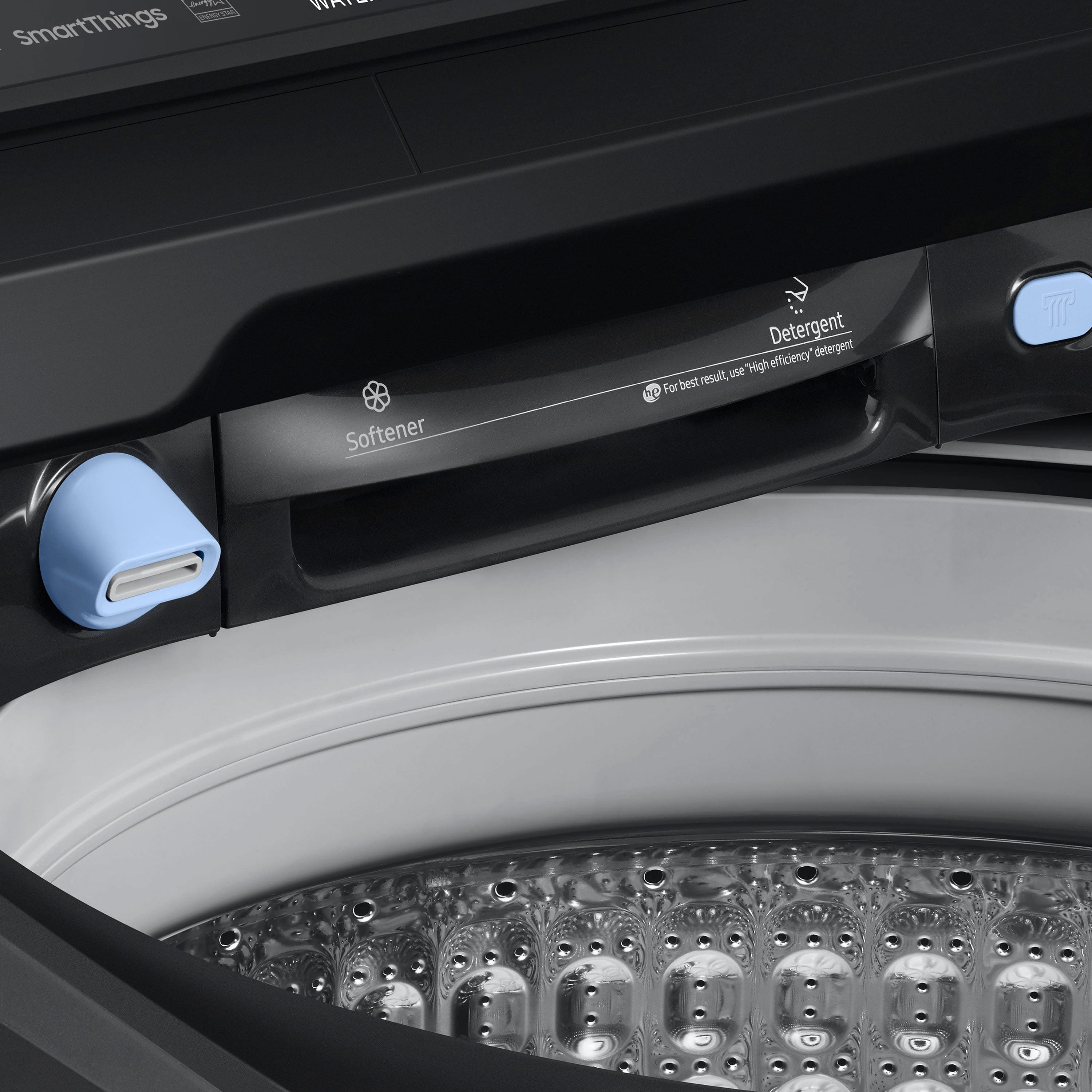Alt View 15. Samsung - 5.5 Cu. Ft. High-Efficiency Smart Top Load Washer with Super Speed Wash - Brushed Black.