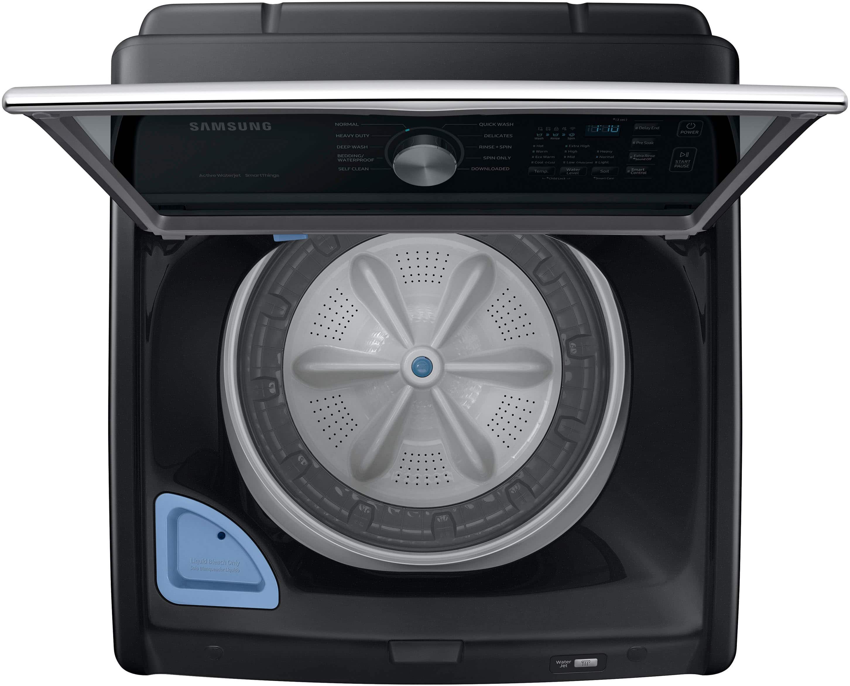 Alt View 14. Samsung - 4.7 Cu. Ft. High-Efficiency Smart Top Load Washer with Active WaterJet - Black.