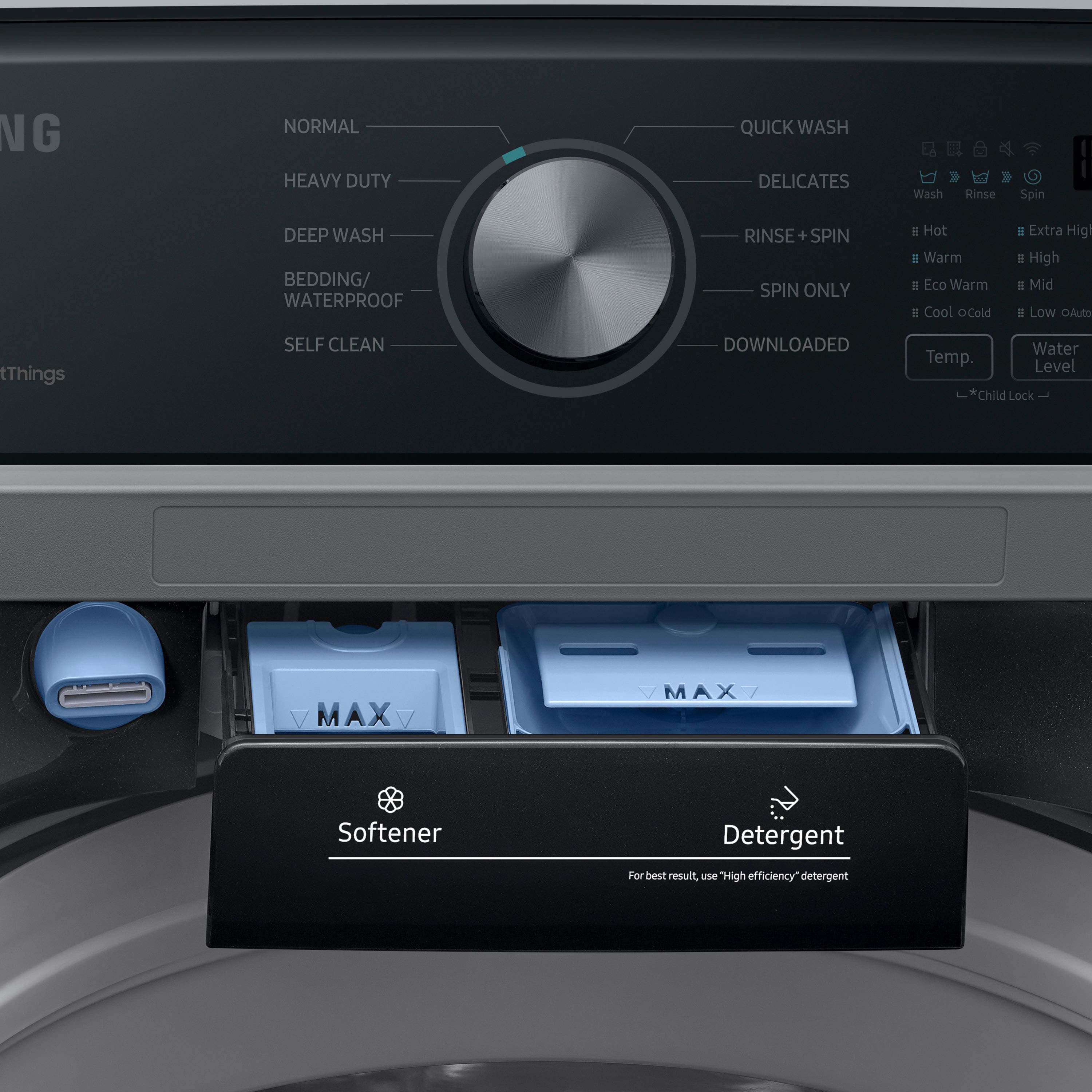Alt View 16. Samsung - 4.7 Cu. Ft. High-Efficiency Smart Top Load Washer with Active WaterJet - Black.