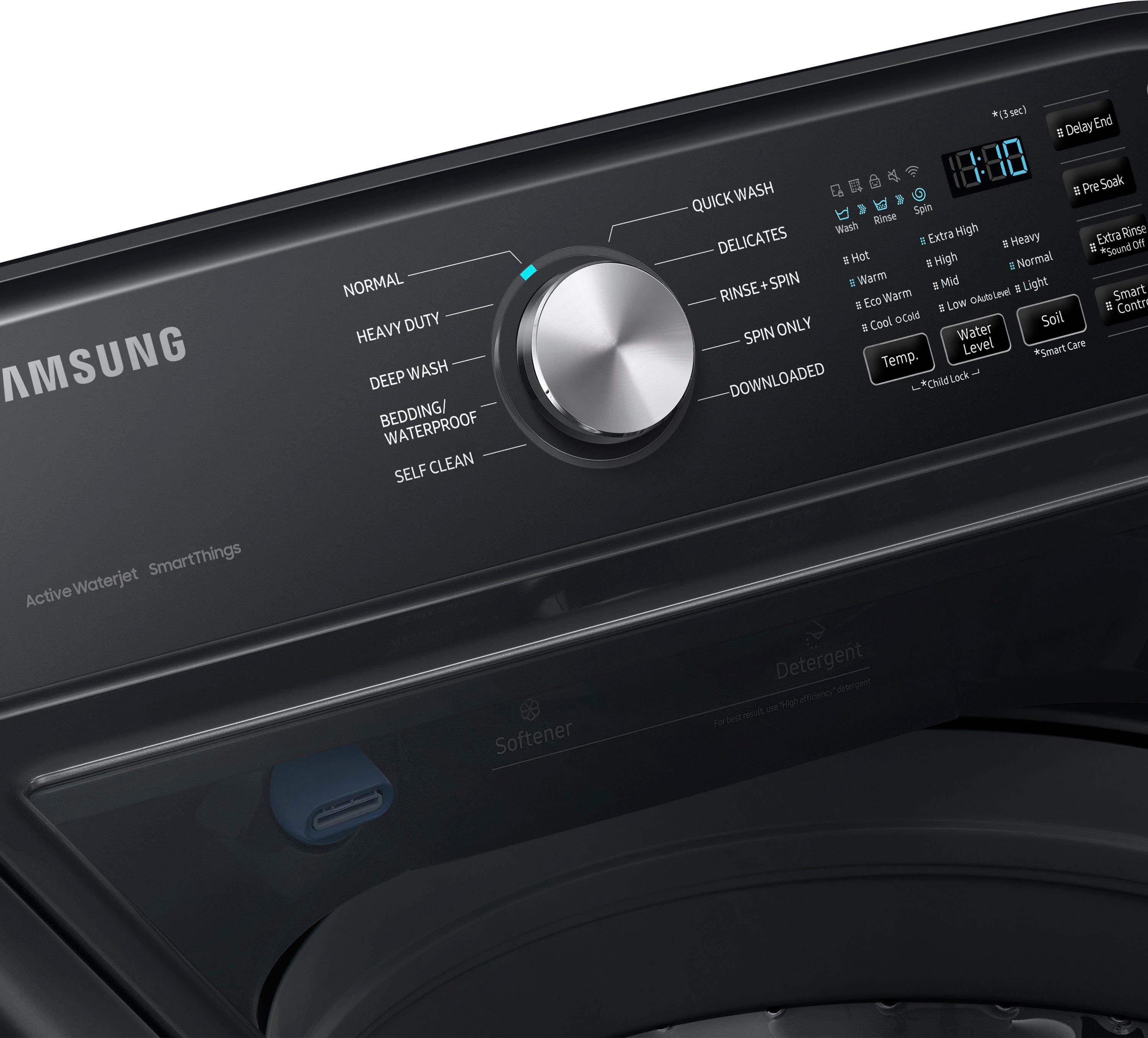 Alt View 17. Samsung - 4.7 Cu. Ft. High-Efficiency Smart Top Load Washer with Active WaterJet - Black.