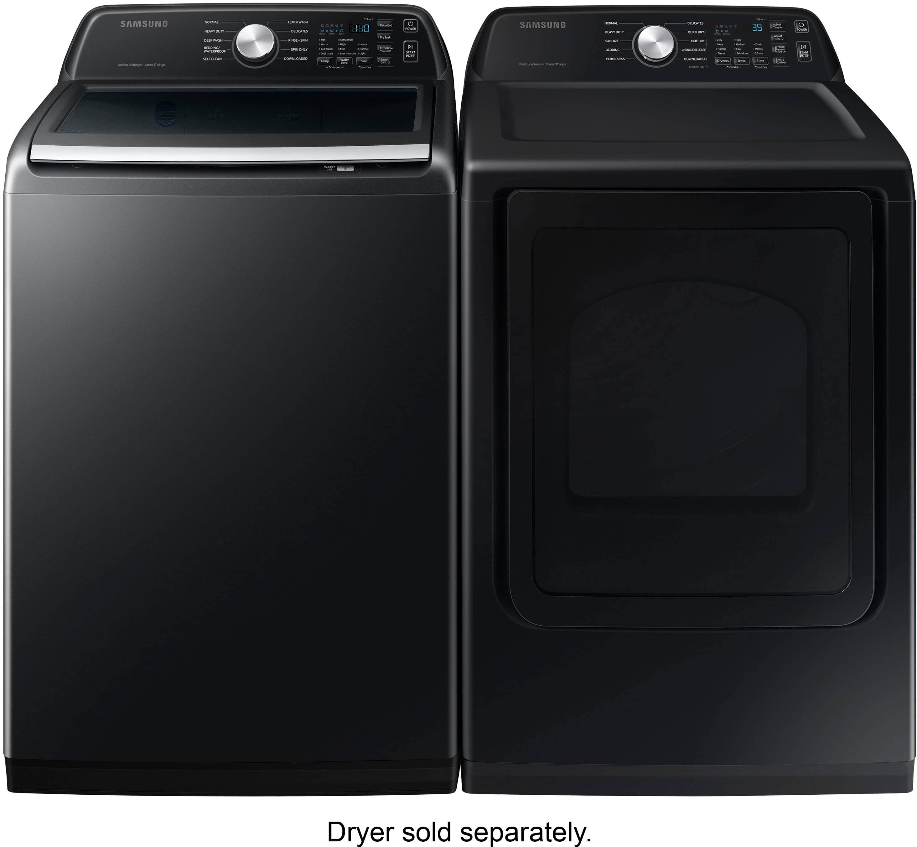 Alt View 18. Samsung - 4.7 Cu. Ft. High-Efficiency Smart Top Load Washer with Active WaterJet - Black.