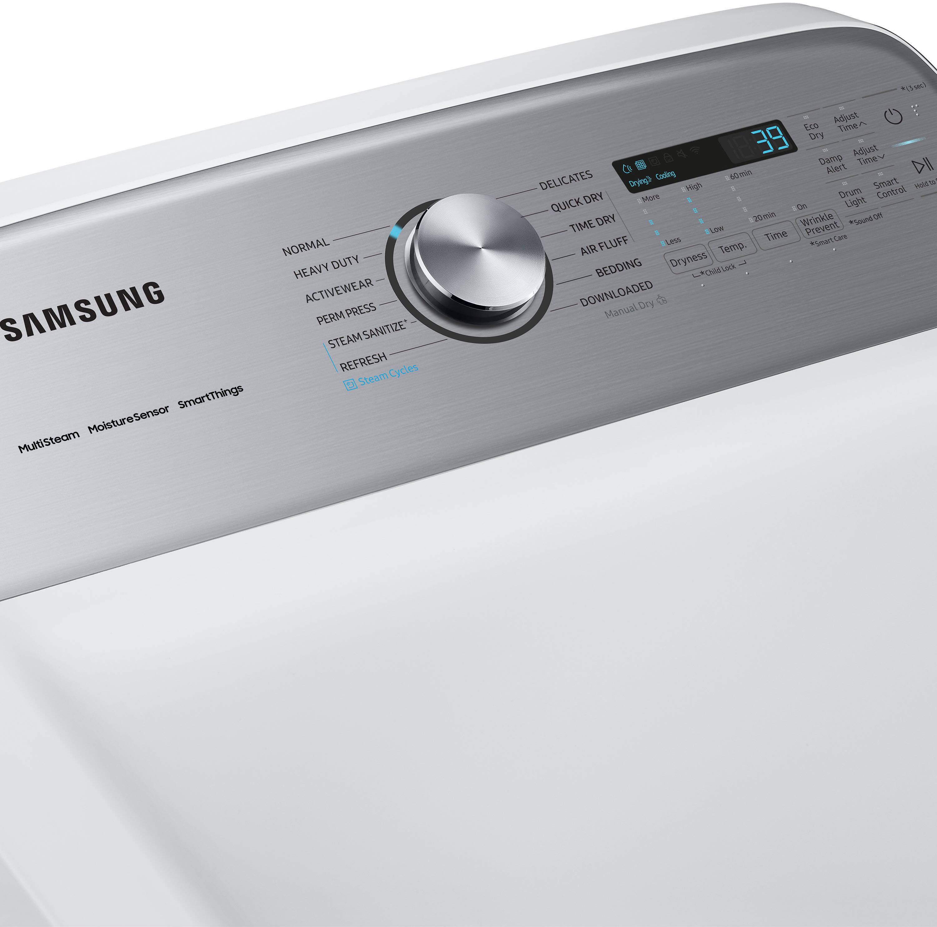 Alt View 14. Samsung - 7.4 Cu. Ft. Smart Electric Dryer with Steam Sanitize+ - White.