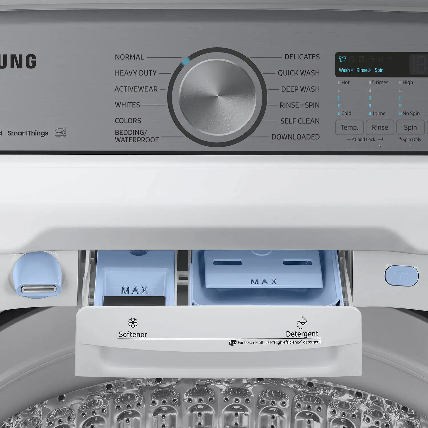 Alt View 18. Samsung - 5.5 Cu. Ft. High-Efficiency Smart Top Load Washer with Super Speed Wash - White.