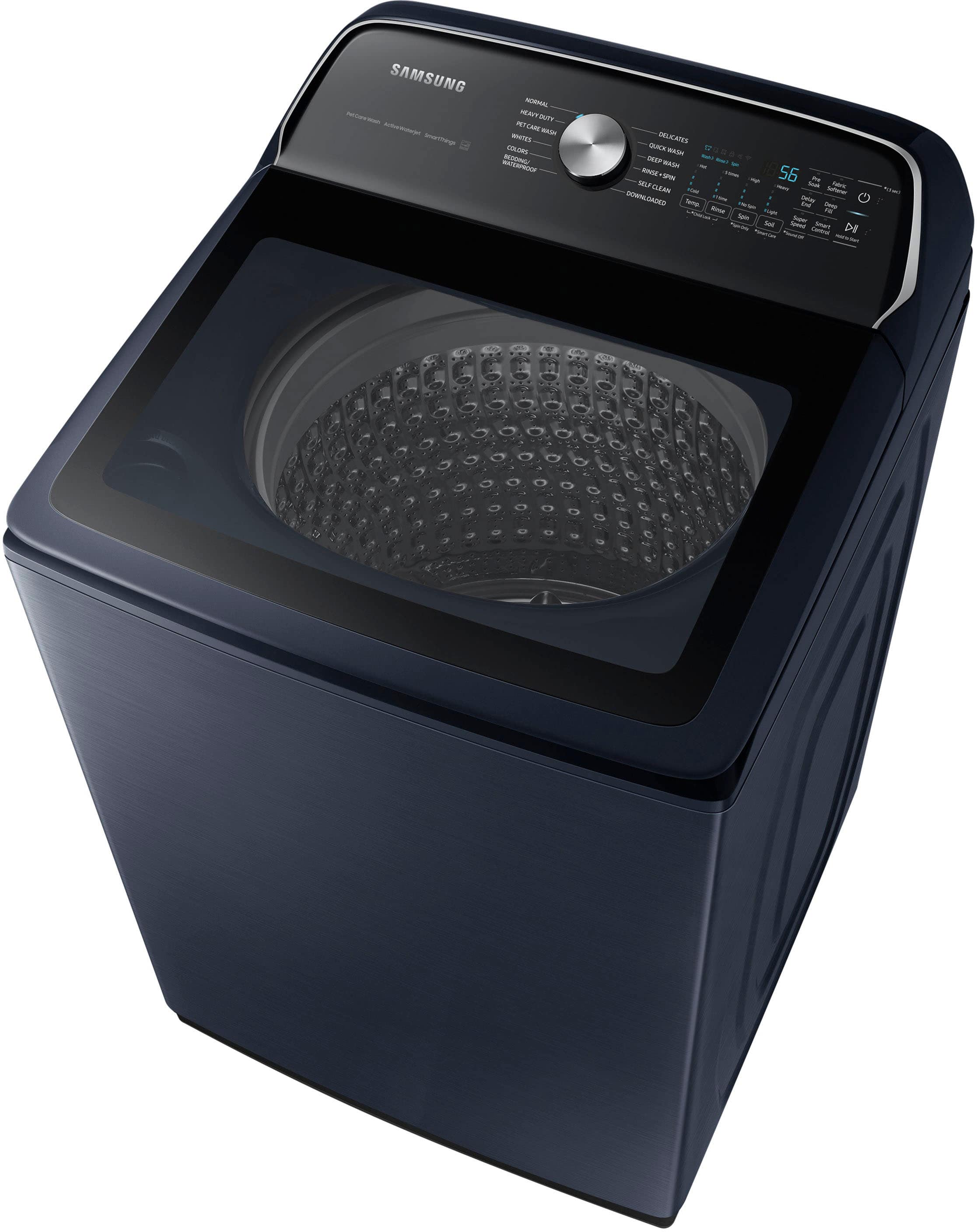 Alt View 14. Samsung - 5.4 Cu. Ft. High-Efficiency Smart Top Load Washer with Pet Care Solution - Brushed Navy.