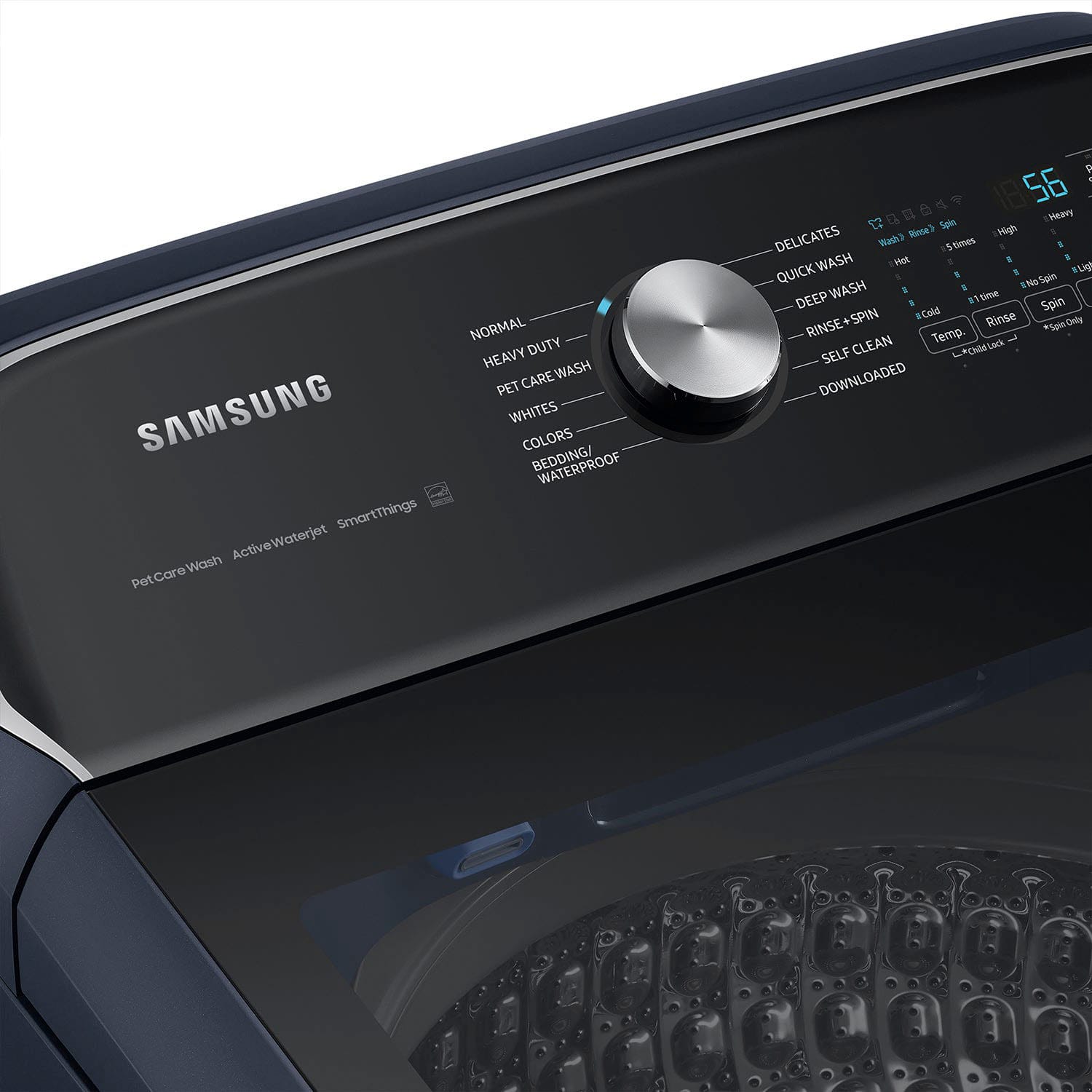 Alt View 17. Samsung - 5.4 Cu. Ft. High-Efficiency Smart Top Load Washer with Pet Care Solution - Brushed Navy.