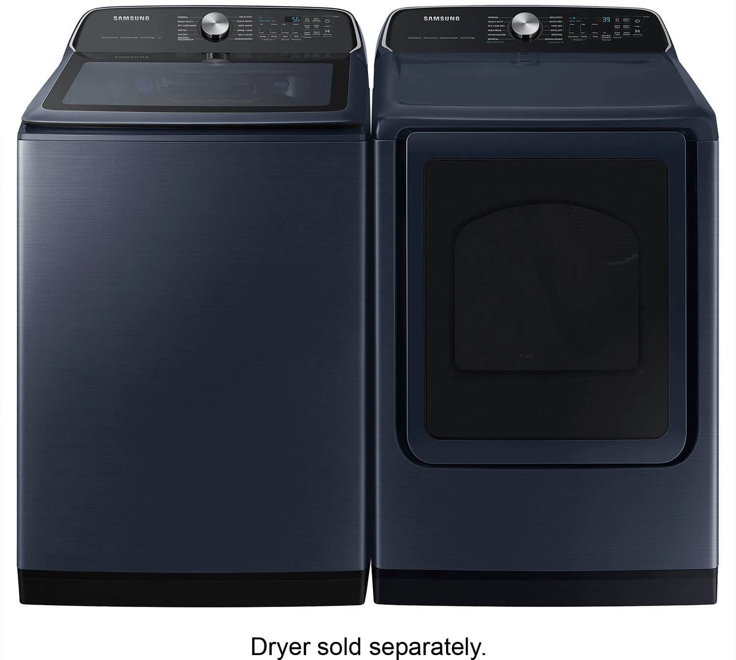 Alt View 19. Samsung - 5.4 Cu. Ft. High-Efficiency Smart Top Load Washer with Pet Care Solution - Brushed Navy.