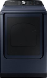 Samsung - 7.4 Cu. Ft. Smart Electric Dryer with Steam and Pet Care Dry - Brushed Navy - Front_Zoom