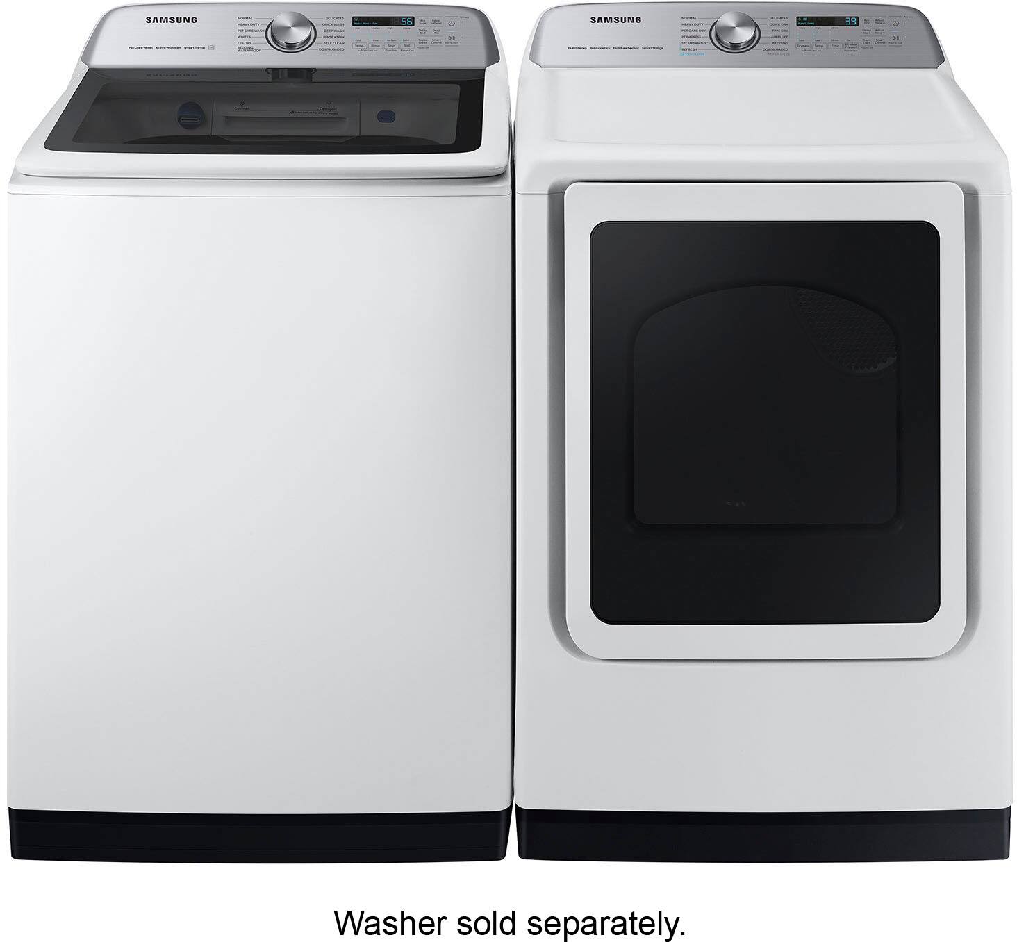 Alt View 18. Samsung - 7.4 Cu. Ft. Smart Gas Dryer with Steam and Pet Care Dry - White.