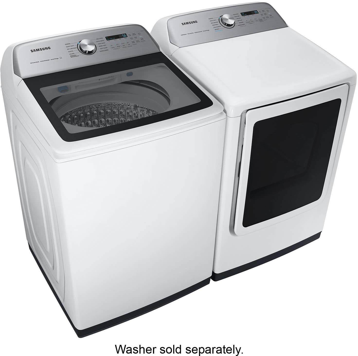 Alt View 19. Samsung - 7.4 Cu. Ft. Smart Gas Dryer with Steam and Pet Care Dry - White.