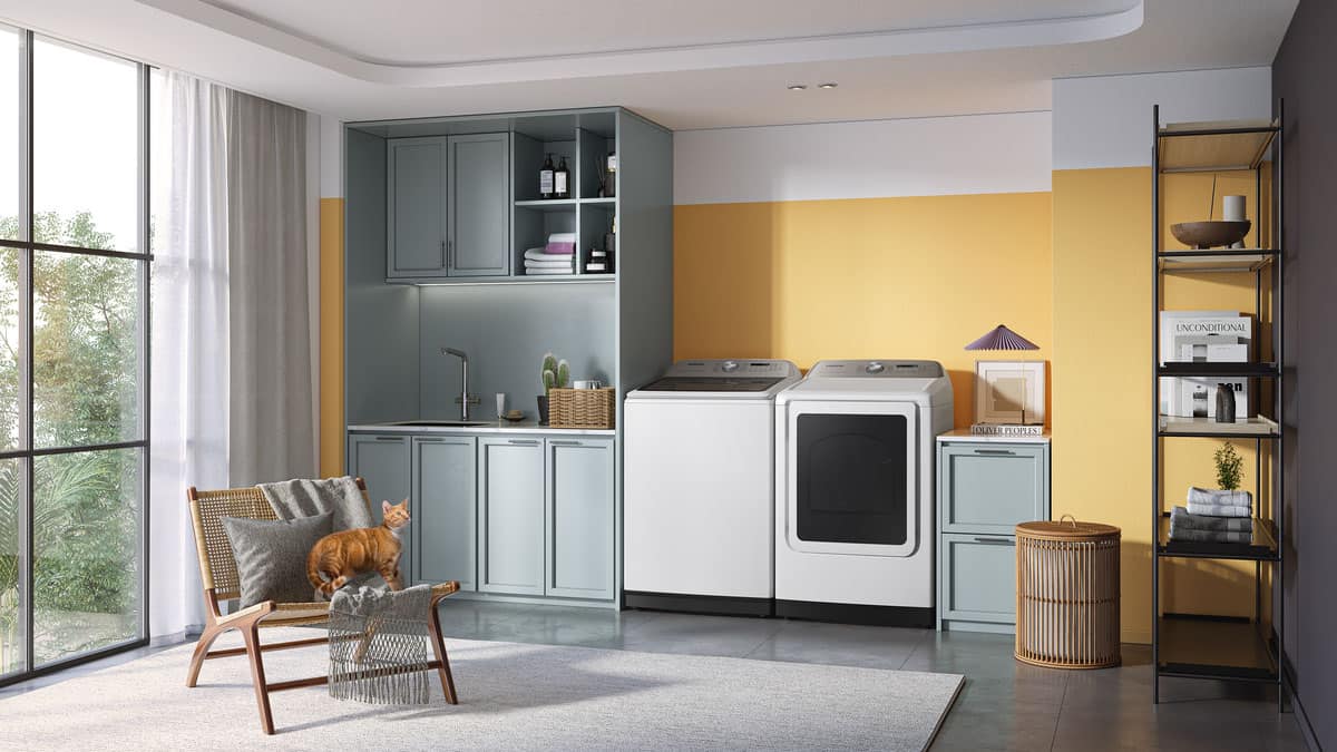 Alt View 20. Samsung - 7.4 Cu. Ft. Smart Gas Dryer with Steam and Pet Care Dry - White.