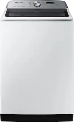 Front. Samsung - 5.4 Cu. Ft. High-Efficiency Smart Top Load Washer with ActiveWave Agitator - White.