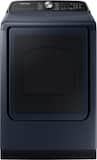 Samsung - 7.4 Cu. Ft. Smart Gas Dryer with Steam and Pet Care Dry - Brushed Navy