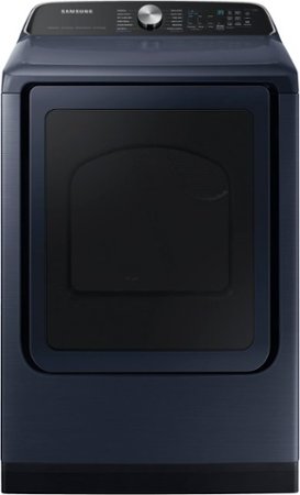 Samsung - 7.4 Cu. Ft. Smart Gas Dryer with Steam and Pet Care Dry - Brushed Navy