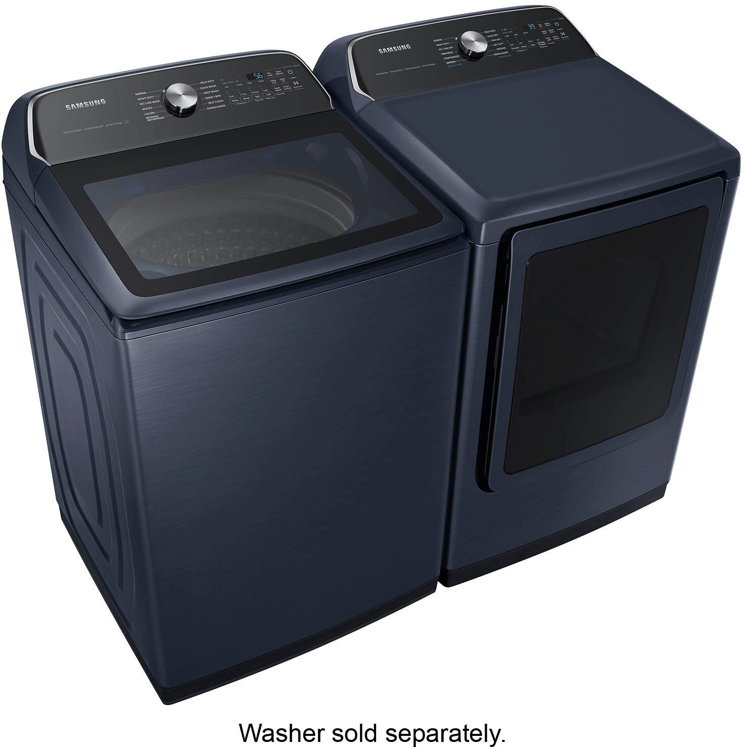 Alt View 18. Samsung - 7.4 Cu. Ft. Smart Gas Dryer with Steam and Pet Care Dry - Brushed Navy.