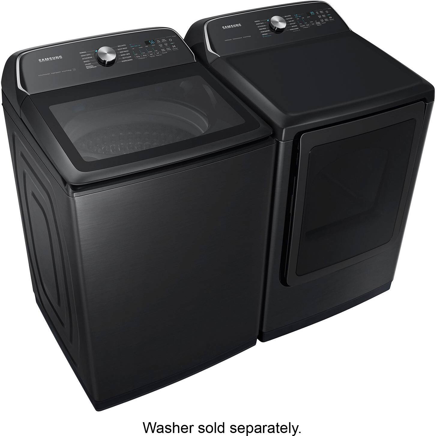 Alt View 18. Samsung - 7.4 Cu. Ft. Smart Electric Dryer with Steam Sanitize+ - Black.