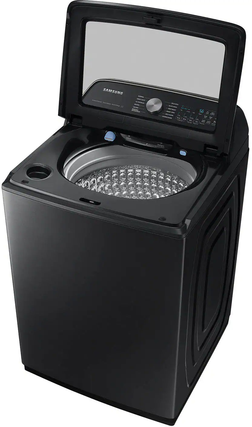 Alt View 12. Samsung - 5.4 Cu. Ft. High-Efficiency Smart Top Load Washer with ActiveWave Agitator - Brushed Black.