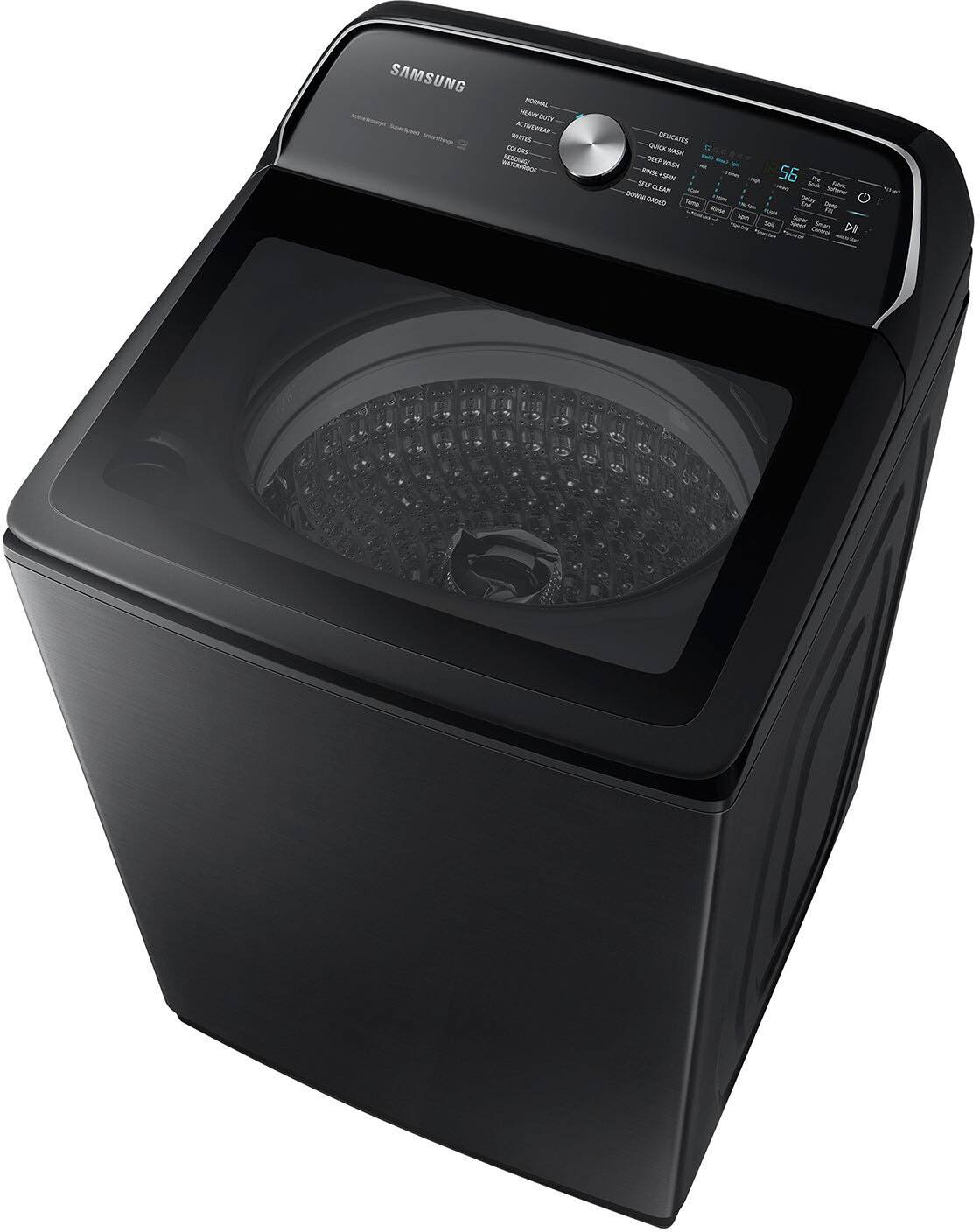 Alt View 13. Samsung - 5.4 Cu. Ft. High-Efficiency Smart Top Load Washer with ActiveWave Agitator - Brushed Black.