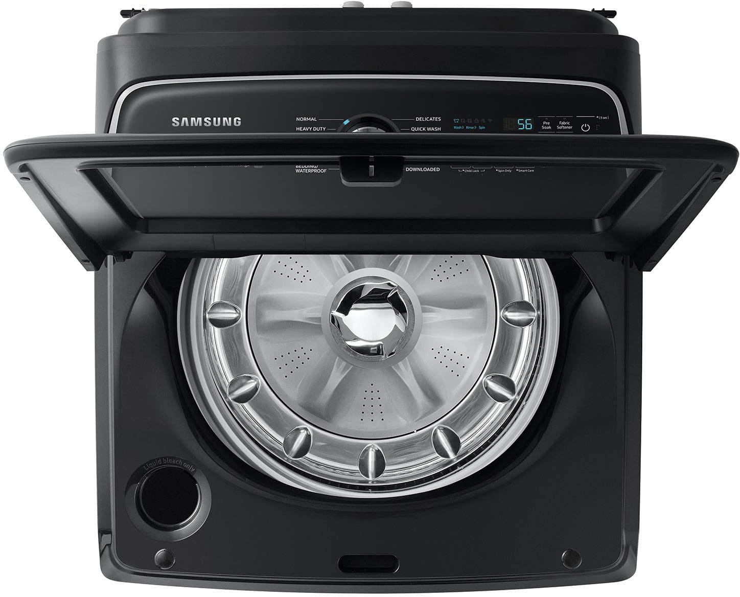 Alt View 14. Samsung - 5.4 Cu. Ft. High-Efficiency Smart Top Load Washer with ActiveWave Agitator - Brushed Black.