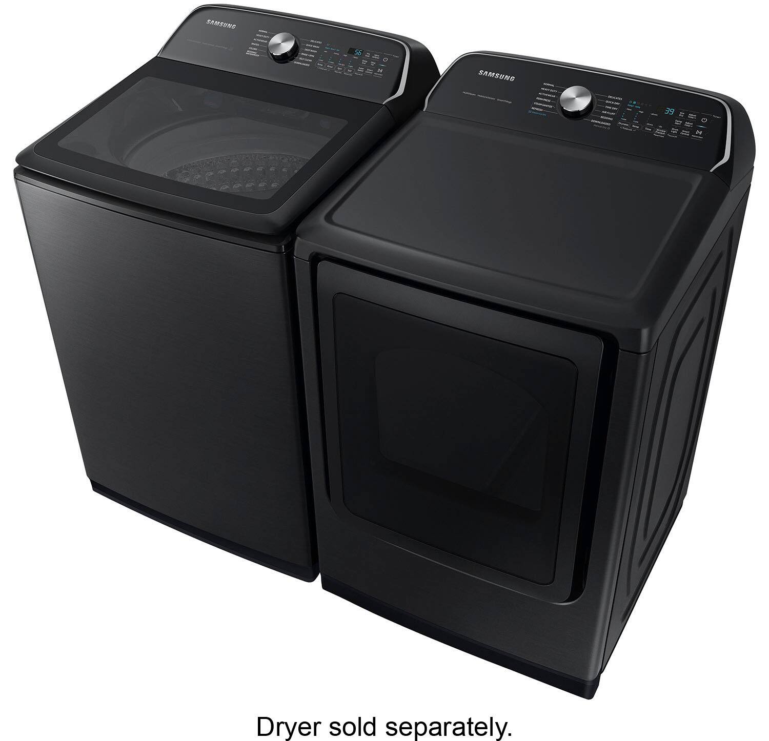 Alt View 19. Samsung - 5.4 Cu. Ft. High-Efficiency Smart Top Load Washer with ActiveWave Agitator - Brushed Black.