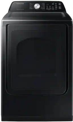 Front. Samsung - 7.4 Cu. Ft. Smart Gas Dryer with Sensor Dry - Black.