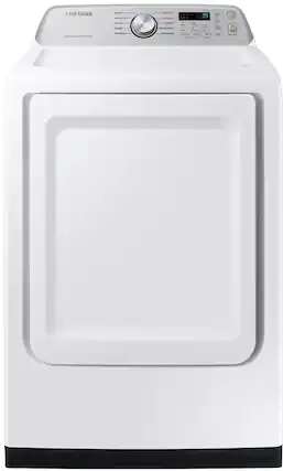 Front. Samsung - 7.4 Cu. Ft. Smart Gas Dryer with Sensor Dry - White.