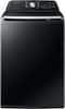 Front. Samsung - 4.6 Cu. Ft. High-Efficiency Smart Top Load Washer with ActiveWave Agitator - Black.