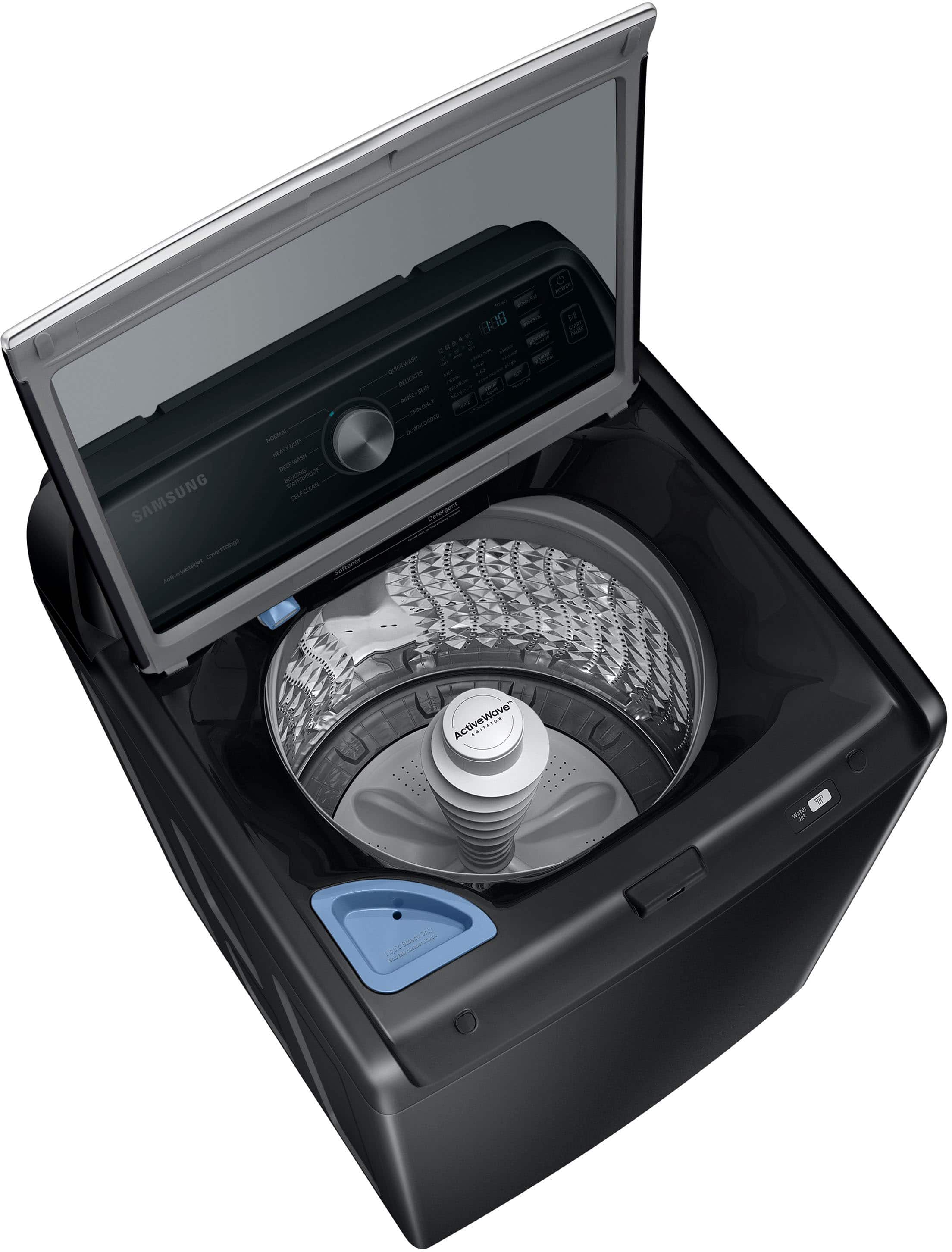 Alt View 12. Samsung - 4.6 Cu. Ft. High-Efficiency Smart Top Load Washer with ActiveWave Agitator - Black.