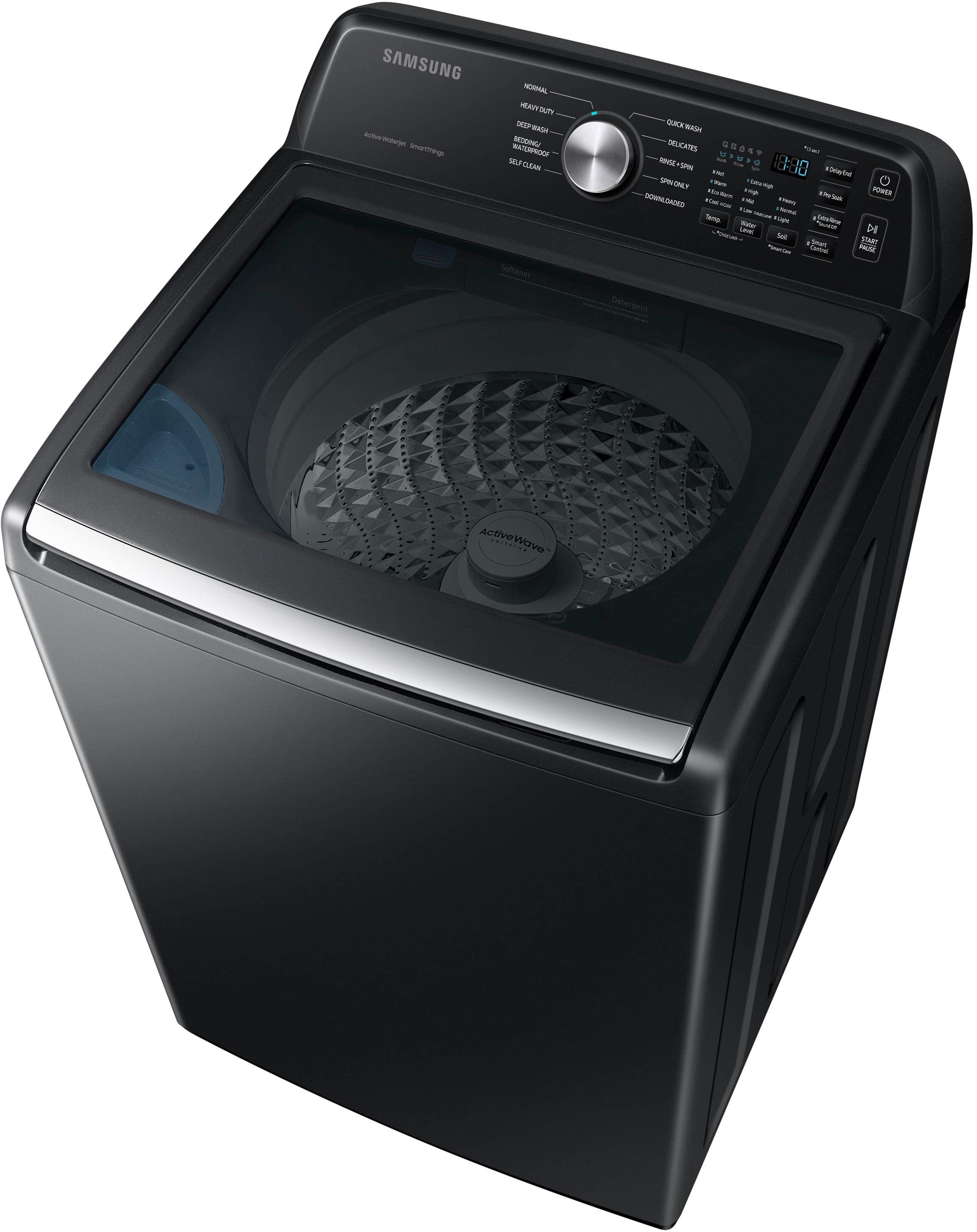 Alt View 13. Samsung - 4.6 Cu. Ft. High-Efficiency Smart Top Load Washer with ActiveWave Agitator - Black.