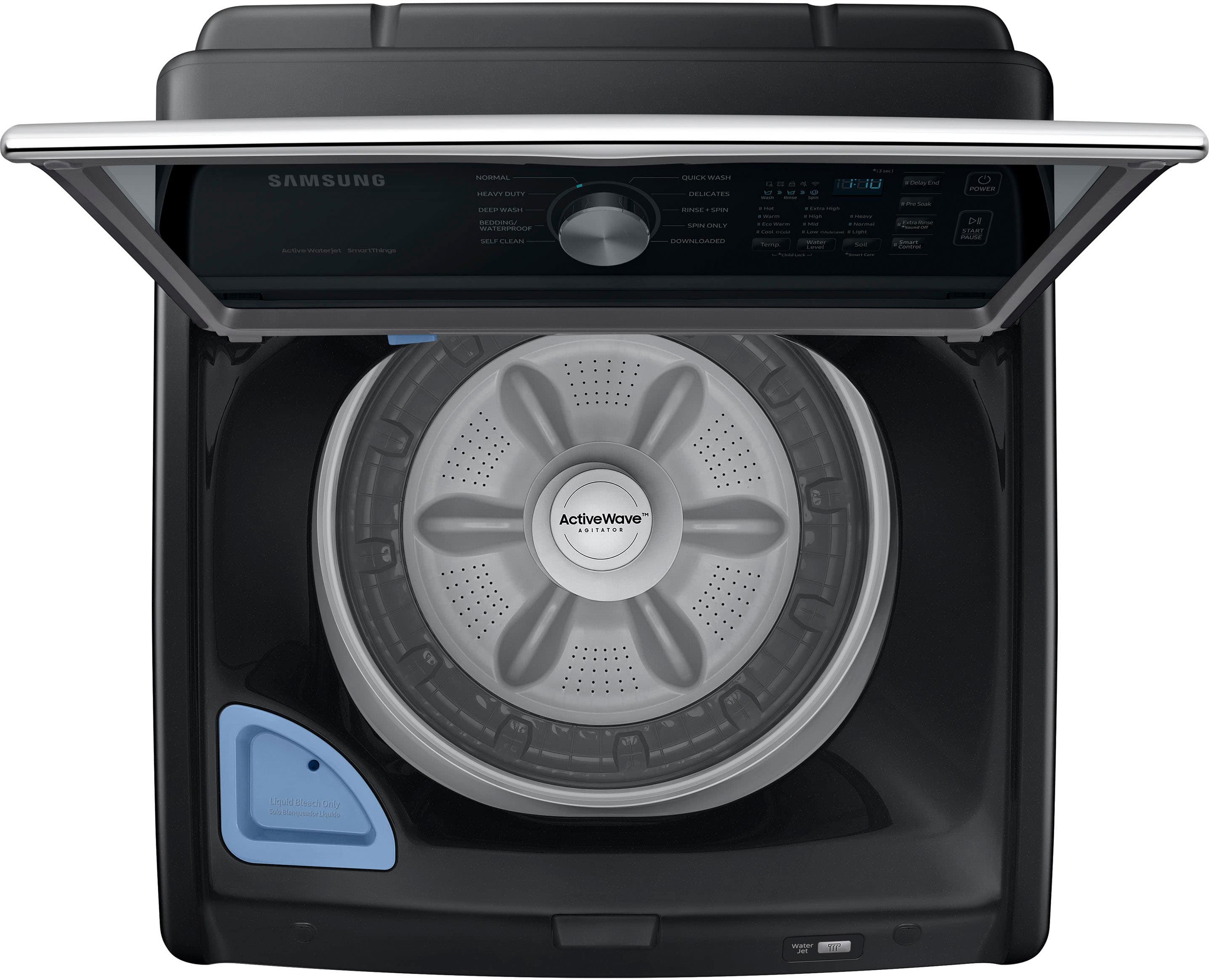 Alt View 14. Samsung - 4.6 Cu. Ft. High-Efficiency Smart Top Load Washer with ActiveWave Agitator - Black.