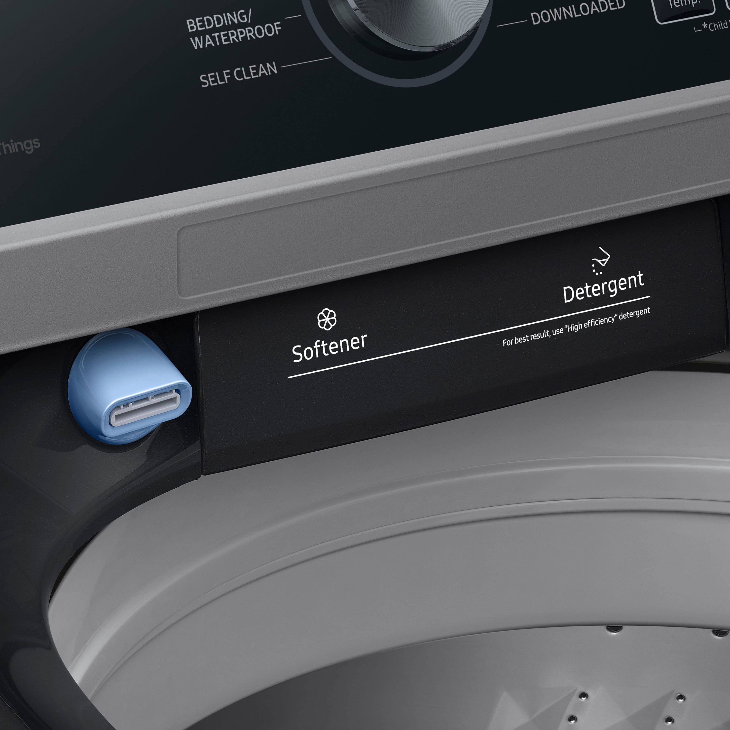 Alt View 16. Samsung - 4.6 Cu. Ft. High-Efficiency Smart Top Load Washer with ActiveWave Agitator - Black.