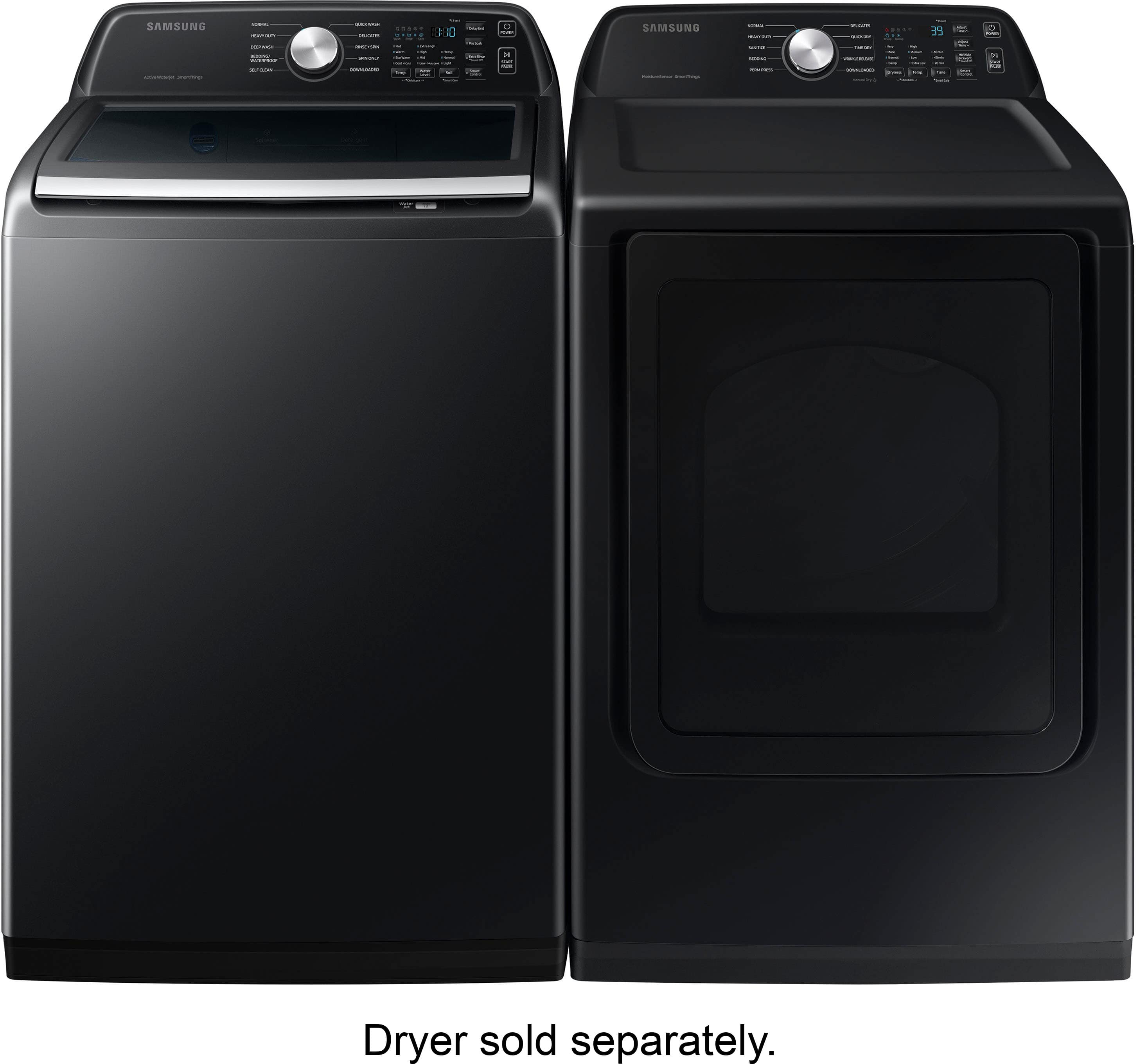 Alt View 18. Samsung - 4.6 Cu. Ft. High-Efficiency Smart Top Load Washer with ActiveWave Agitator - Black.