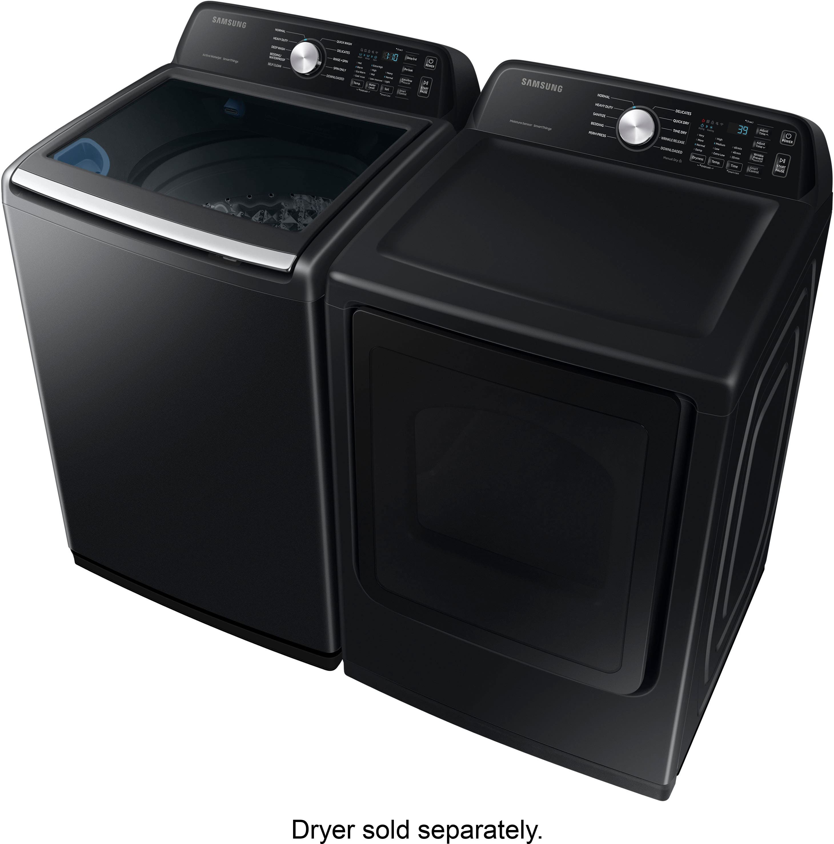 Alt View 19. Samsung - 4.6 Cu. Ft. High-Efficiency Smart Top Load Washer with ActiveWave Agitator - Black.