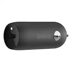 Front. Belkin - BOOST↑CHARGE 30W Compact Fast Car Charger w/ USB-C Power Delivery Port for iPhone, Galaxy, Nintendo Switch 2 & More - Black.