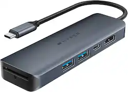 Hyper - HyperDrive Next 6 Port USB-C Hub, 4K HDMI, 1 USB-C, 2 USB-A, travel dock for MacBook and Windows PC - Midnight Blue - Front_Zoom