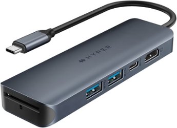 Hyper - HyperDrive Next​ 6 Port USB-C Hub, 4K HDMI, 1 USB-C, 2 USB-A, travel dock for MacBook and Windows PC - Midnight Blue - Front_Zoom