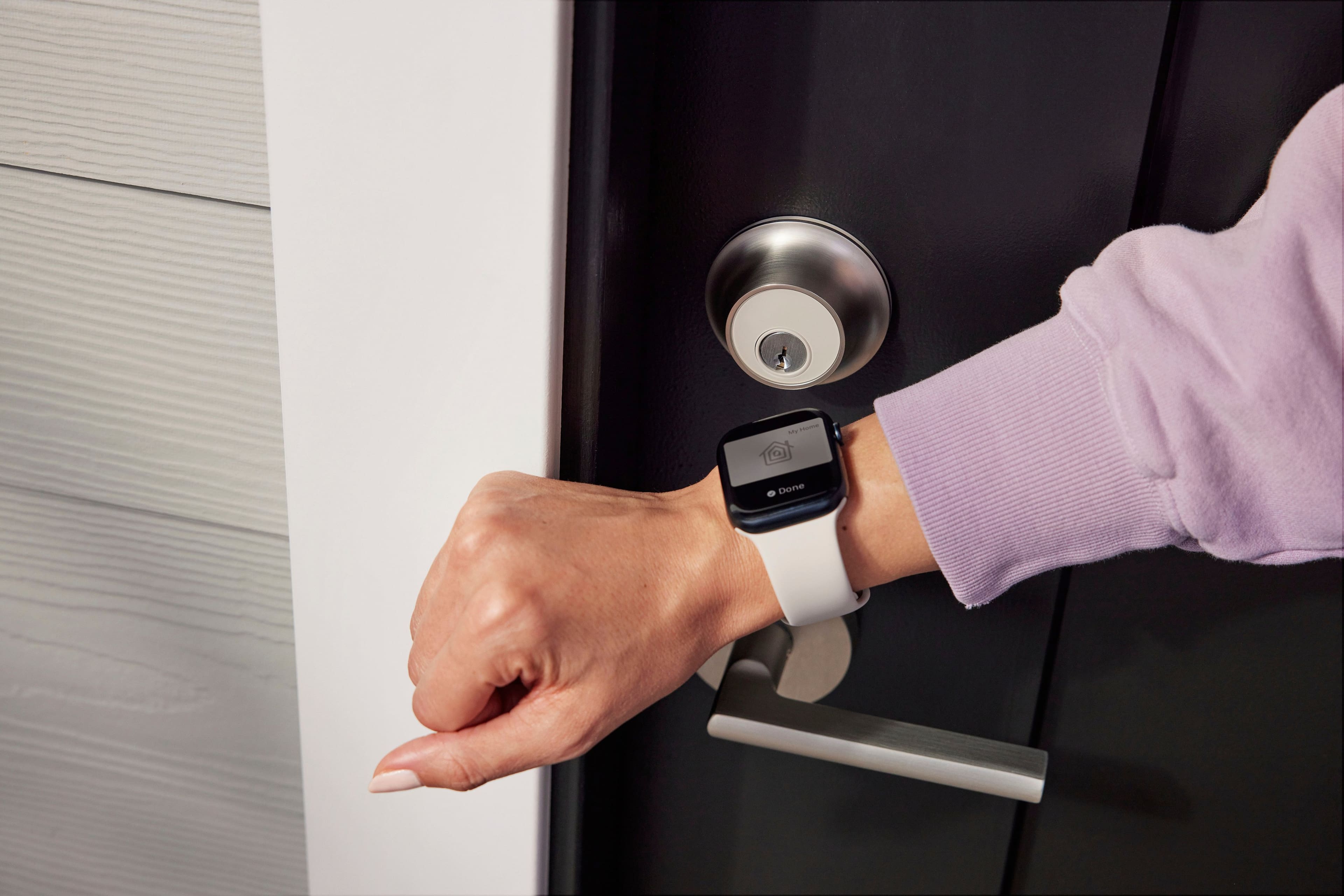 Alt View 11. Level - Lock+ Smart Lock Bluetooth Replacement Deadbolt with Apple HomeKey/App/Key - Satin Nickel.