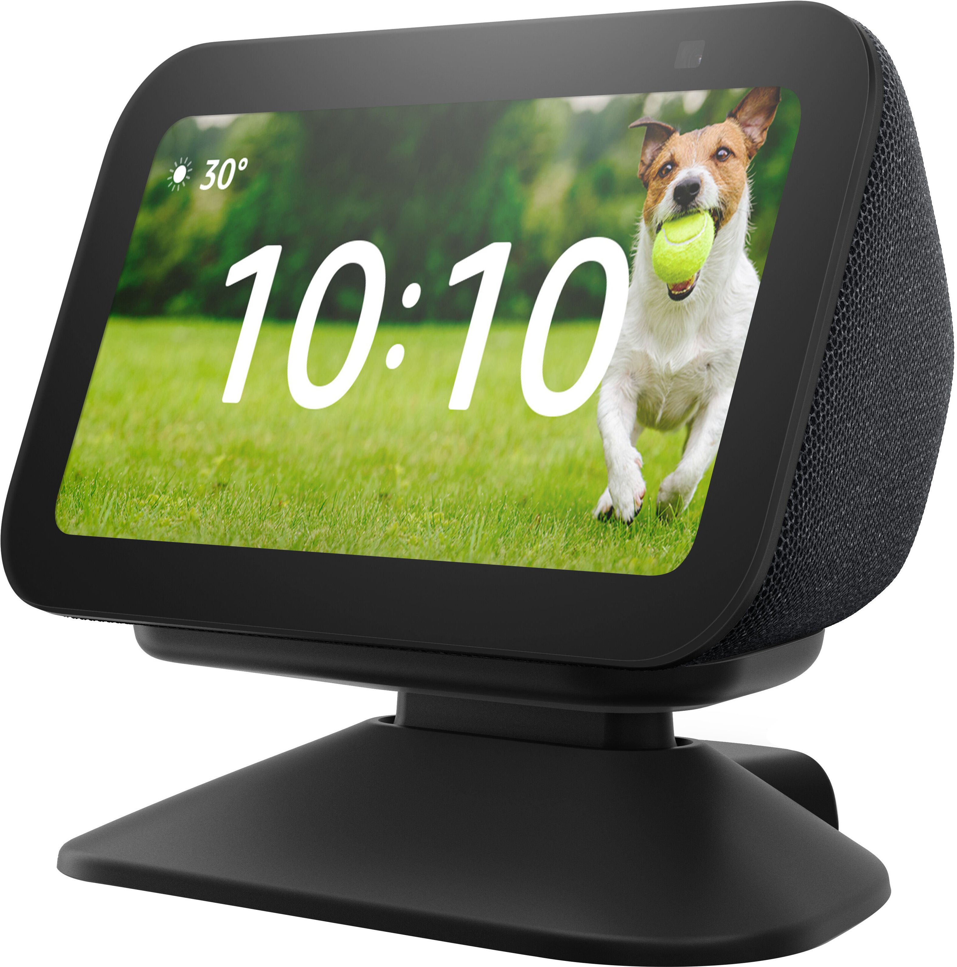 Angle View: Amazon - Echo Show 5 (3rd Gen) Adjustable Stand with USB-C Charging Port - Charcoal