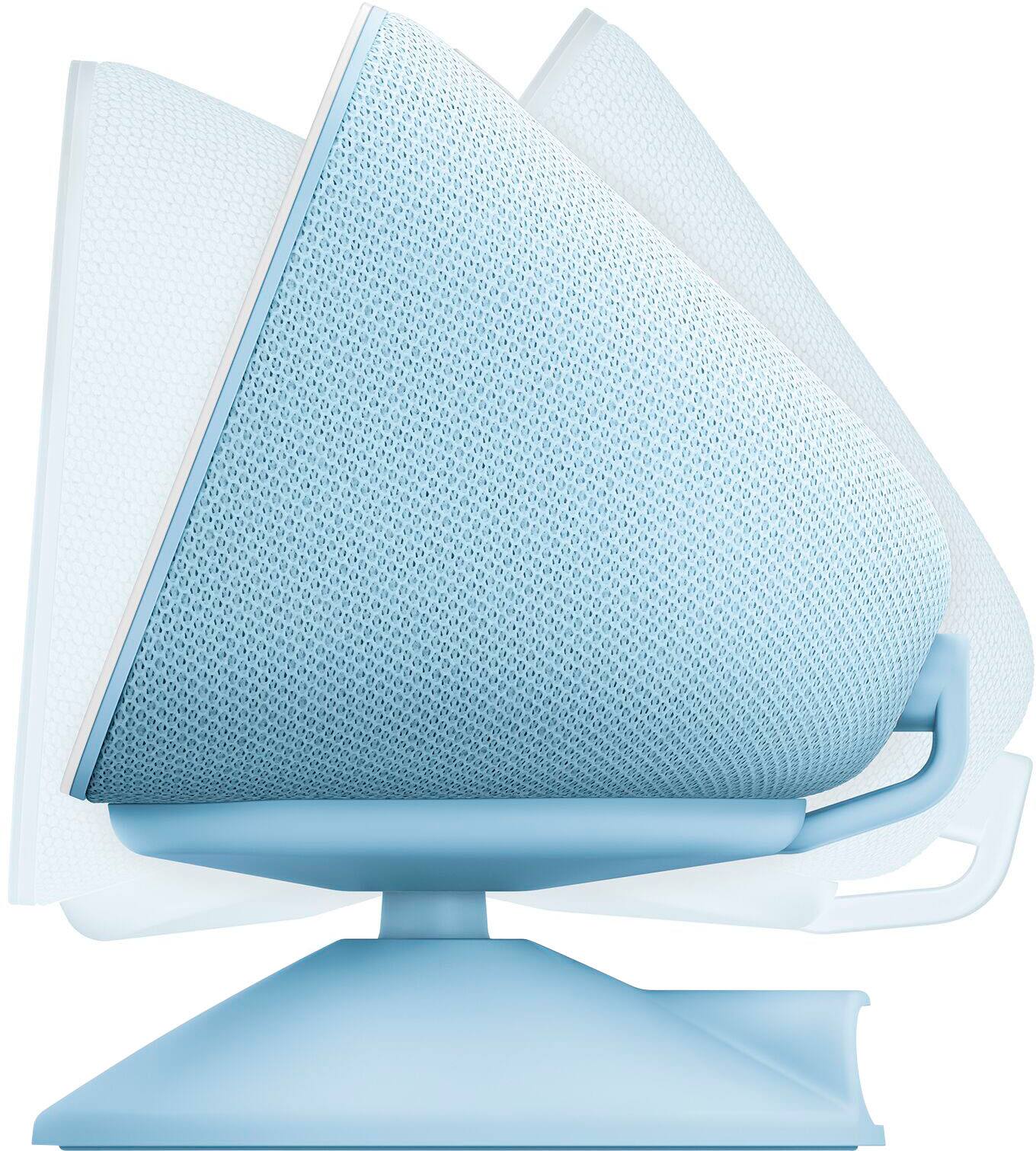 Left. Amazon - Echo Show 5 (3rd Gen) Adjustable Stand with USB-C Charging Port - Cloud Blue.