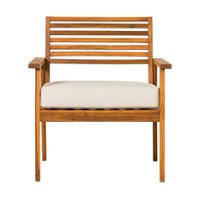 Walker Edison - Modern Acacia Outdoor Lounge Chair - Brown - Front_Zoom