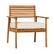 Left. Walker Edison - Modern Acacia Outdoor Lounge Chair - Brown.