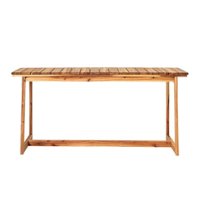 Walker Edison - Modern Solid Wood Outdoor Dining Table - Natural - Front_Zoom