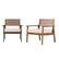 Angle. Walker Edison - Modern 2-Piece Acacia Outdoor Lounge Chair Set - Dark Brown.