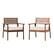 Front. Walker Edison - Modern 2-Piece Acacia Outdoor Lounge Chair Set - Dark Brown.