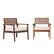 Left. Walker Edison - Modern 2-Piece Acacia Outdoor Lounge Chair Set - Dark Brown.