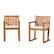 Angle. Walker Edison - Modern Solid Wood 2-Piece Slatted Outdoor Dining Chair Set - Brown.