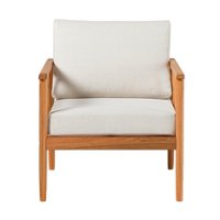 Walker Edison - Modern Solid Wood Spindle-Style Outdoor Lounge Chair - Natural - Front_Zoom