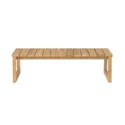 Walker Edison - Modern Solid Wood Outdoor Coffee Table - Natural - Front_Zoom