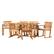 Angle. Walker Edison - Modern 7-Piece Acacia Wood Outdoor Dining Set - Natural.